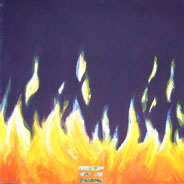 Feuer, Acryl und Blattmetall