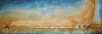 Zeitriss, blau/gold